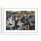 Abstract art print of a Pierre-Auguste Renoir painting in white frame, featuring soft pastel tones.