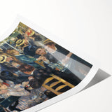 Extra large wall art featuring line art flowers in soft pastel shades on a rolled print.