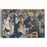 Black and white print of a Pierre-Auguste Renoir painting on stretched canvas, ideal for kitchen art.