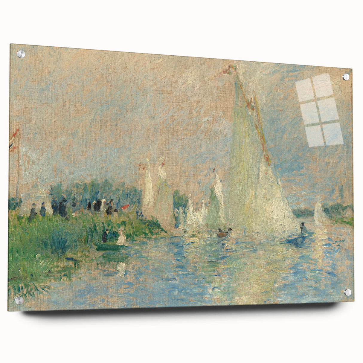 Acrylic print of Pierre-Auguste Renoir's impressionist artwork, featuring soft pastel shades, ideal for dining room decor.