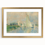 Extra large framed print of Pierre-Auguste Renoir's impressionist painting in gold frame, featuring soft pastel shades.