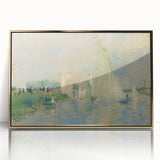 Large art print of Pierre-Auguste Renoir's painting in a gold frame, featuring soft pastel colors.
