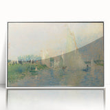 Art Deco style poster of a vibrant, colorful Pierre-Auguste Renoir painting, framed in white acrylic.