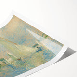 Extra large wall art featuring line art flowers in soft pastel shades on rolled canvas, suitable for large living room decor.