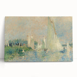 Black and white print of Pierre-Auguste Renoir's painting on stretched canvas, ideal for kitchen wall art.