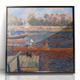 Large abstract wall art by Pierre-Auguste Renoir, featuring vibrant color splashes on a black framed acrylic.