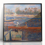 Large abstract wall art by Pierre-Auguste Renoir, featuring vibrant color splashes on a black framed acrylic.