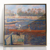 Framed acrylic print of Pierre-Auguste Renoir's impressionist painting, featuring soft pastel shades.