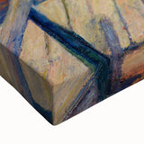 Black and white landscape painting on canvas depicting a serene river scene, ideal for bedroom wall art.