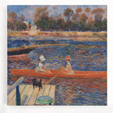 Black and white print of Pierre-Auguste Renoir's painting on stretched canvas, ideal for kitchen art.