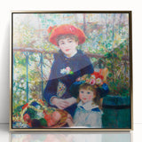 Mid-century modernist art by Pierre-Auguste Renoir featuring pastel hues, framed in gold acrylic.