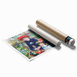 Extra large rolled print of a Pierre-Auguste Renoir floral painting in soft pastel colors.