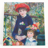 Large black and white portrait of Pierre-Auguste Renoir on stretched canvas.