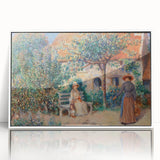 Acrylic print of Pierre-Auguste Renoir's artwork in art deco style, featuring soft pastel tones, ideal for nursery wall art.