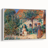 Extra large vintage poster art of a colorful Pierre-Auguste Renoir painting in a black frame, ideal for living room decor.
