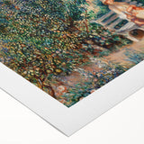 Art deco poster featuring a Pierre-Auguste Renoir design on rolled canvas, with soft pastel tones.