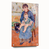Acrylic print of Pierre-Auguste Renoir's impressionistic artwork featuring soft pastel shades, ideal for dining room decor.