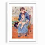 Abstract art print of a Pierre-Auguste Renoir painting, featuring soft pastel colors on a white framed canvas.