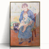 Framed acrylic print of Pierre-Auguste Renoir's painting, featuring soft pastel colors in a mid-century modernist style.
