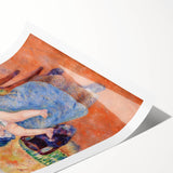 Extra large wall art featuring line art flowers in muted earth tones on a rolled canvas.