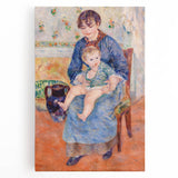 Large black and white canvas of a Pierre-Auguste Renoir painting, ideal for kitchen wall art.