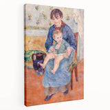 Side view of a stretched canvas featuring Pierre-Auguste Renoir's impressionist artwork, ideal for kitchen wall art.