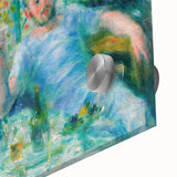 Close-up of a large abstract wall art by Pierre-Auguste Renoir in acrylic glass, featuring vibrant and pastel hues.