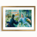 Extra large wall art featuring a textured abstract print of Pierre-Auguste Renoir's design in a gold frame.