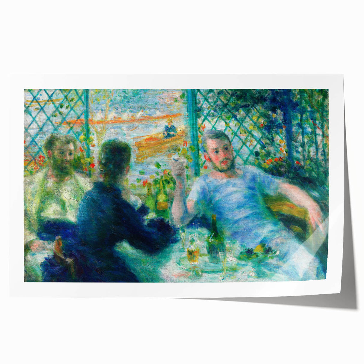 Rolled print of Pierre-Auguste Renoir's floral painting in soft pastel shades, ideal for art wall dining room.