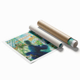 Large rolled canvas featuring a Renoir-inspired floral scene in soft pastel shades.