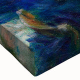 Black and white landscape painting on large canvas, featuring a serene river scene, ideal for bedroom wall art.