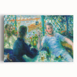 Black and white print of Pierre-Auguste Renoir's painting on stretched canvas, ideal for kitchen art.