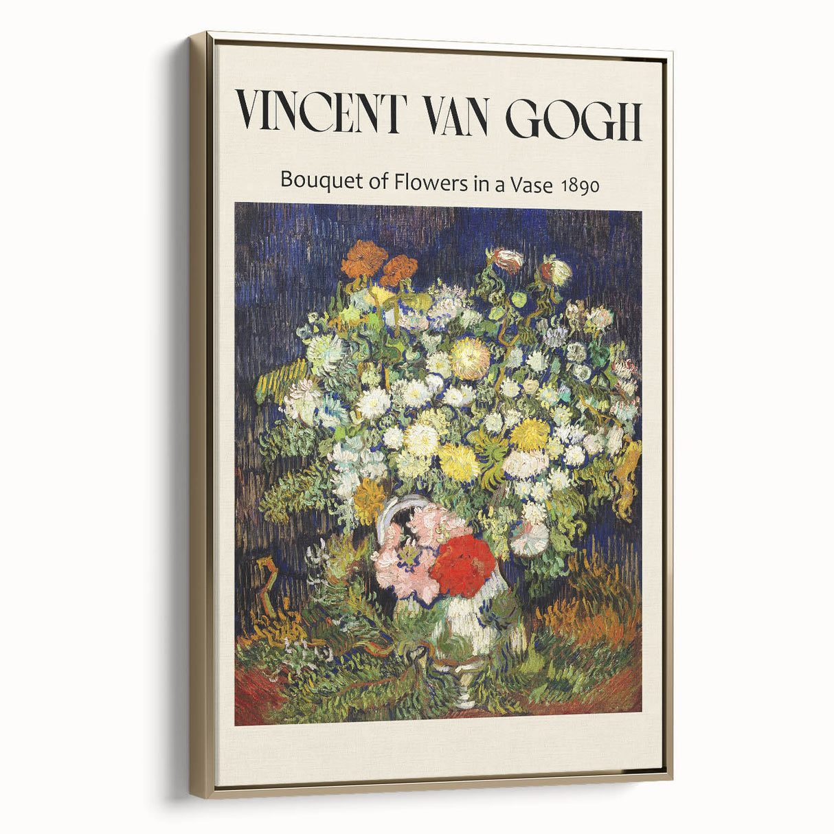 Framed canvas depicting a Vincent van Gogh landscape in muted earth tones, ideal for bedroom wall art.