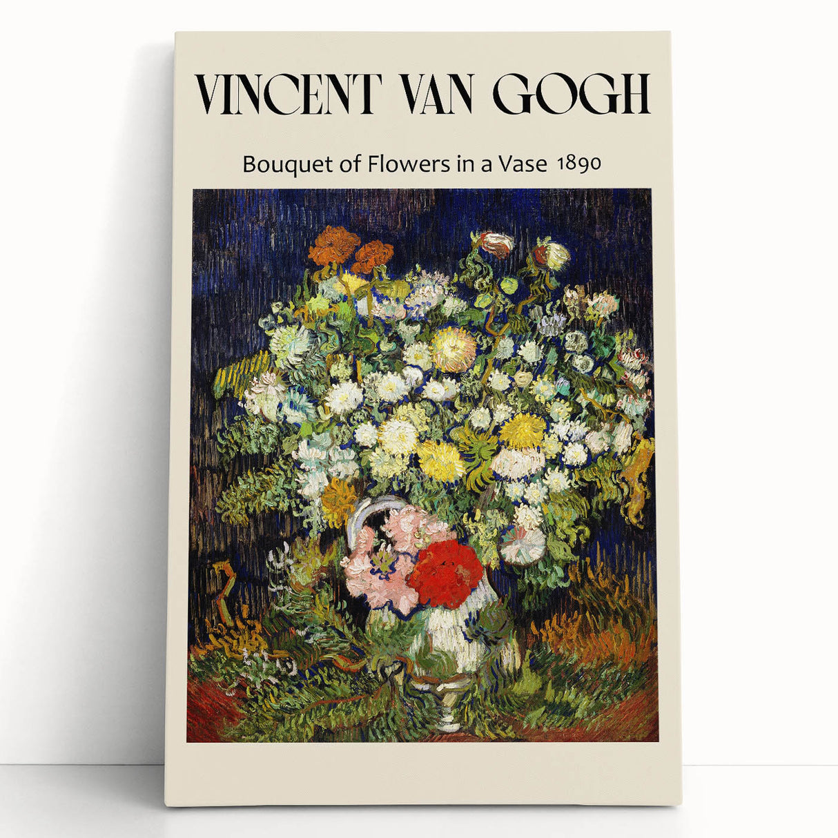 Black and white stretched canvas of Vincent van Gogh's painting, ideal for kitchen wall art or bedroom ambiance.