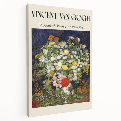 Side view of a stretched canvas featuring a Vincent van Gogh-inspired painting, ideal for kitchen wall art.
