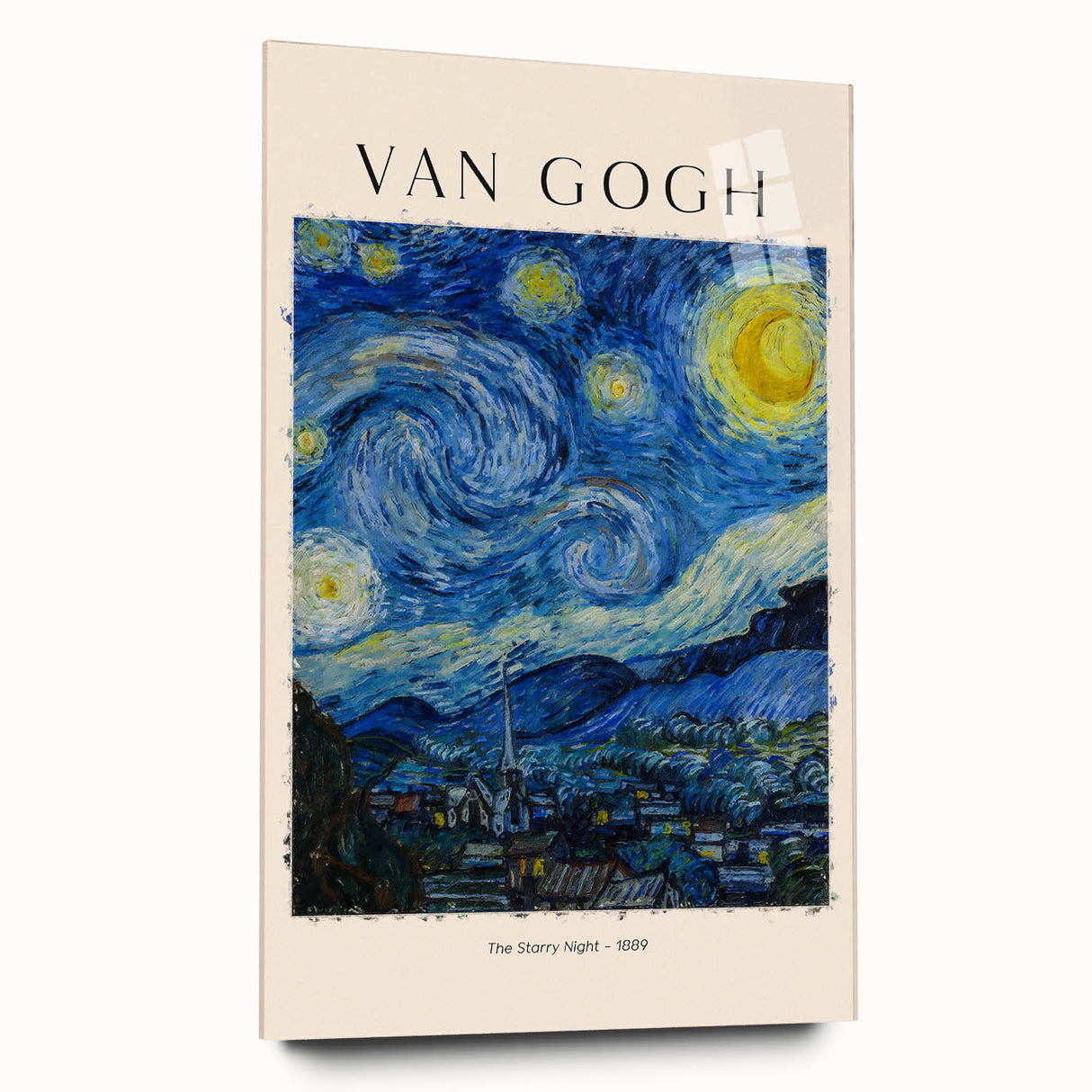 Acrylic print of a Van Gogh-inspired abstract design in vibrant colors, ideal for bedroom or dining room art.