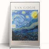 Acrylic print of Vincent van Gogh's design in art deco style, framed in white, ideal for modern nursery decor.