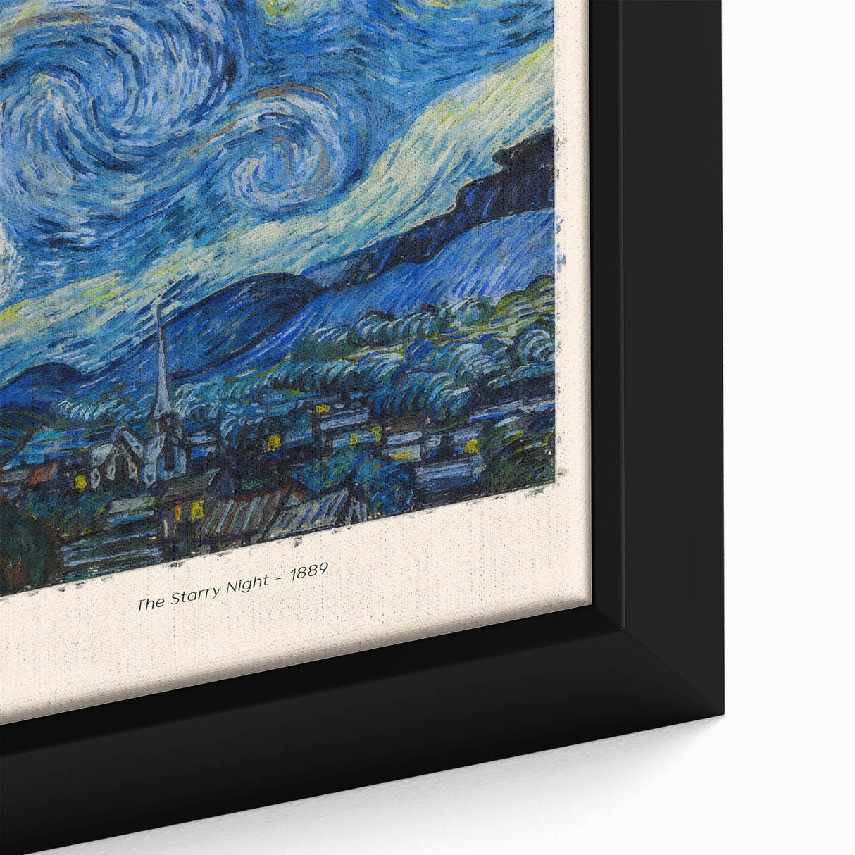 Extra large framed canvas featuring a close-up of a colorful, textured Vincent van Gogh painting.