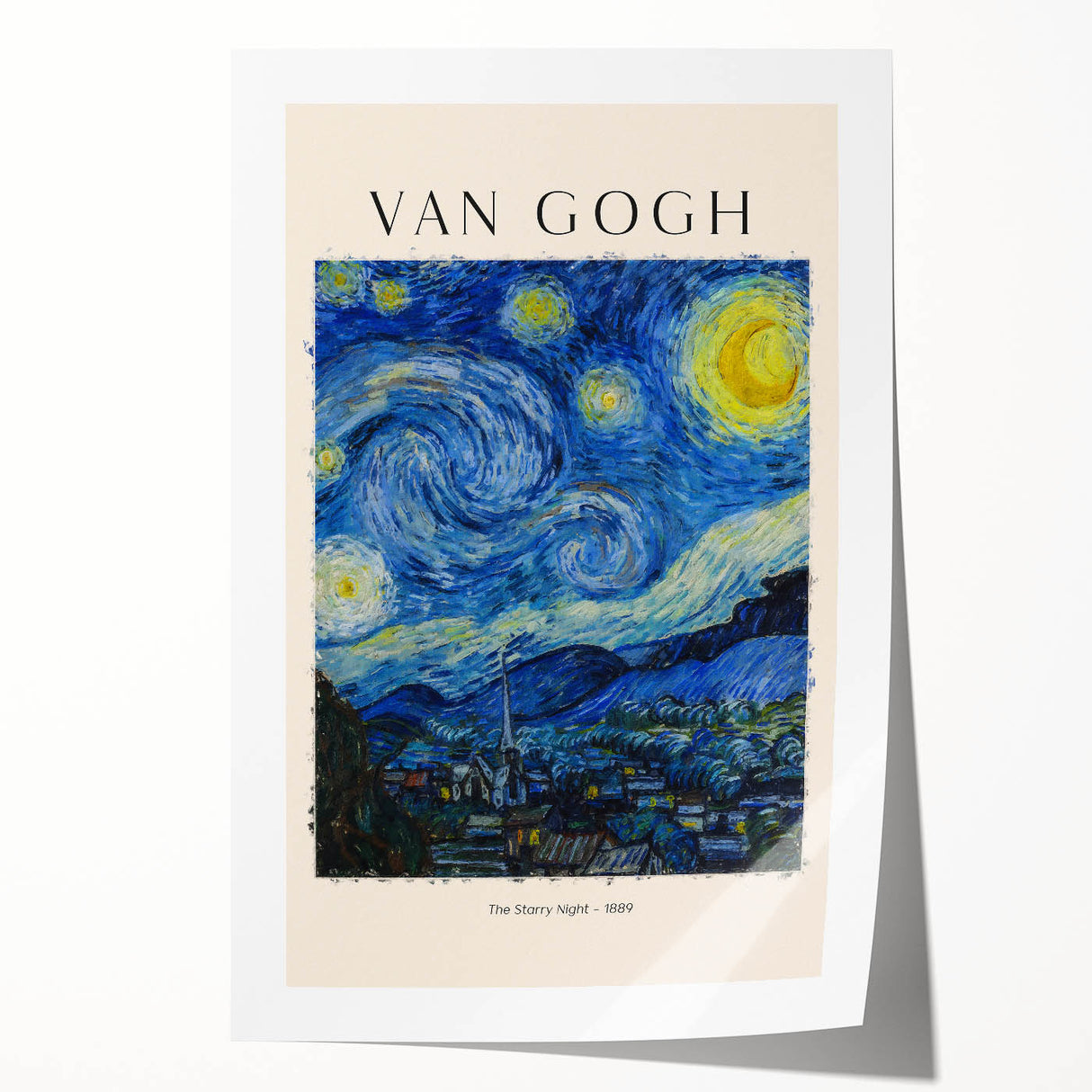 Rolled print of Vincent van Gogh's floral artwork in vibrant hues, ideal for art wall dining room.