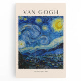 Large black and white print of Vincent van Gogh's portrait on stretched canvas, suitable as kitchen art.