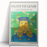 Acrylic print of a Vincent van Gogh painting with vibrant blue and yellow tones, framed in white.
