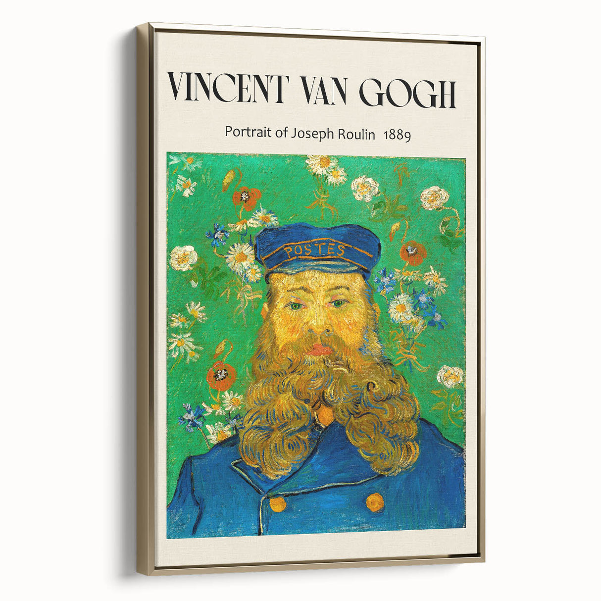 Framed canvas of a Vincent van Gogh landscape painting in muted earth tones, ideal for bedroom wall art.
