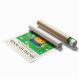 Extra large rolled print featuring a floral art design in vibrant colors on canvas, ideal for classy bathroom wall art.