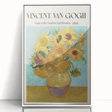 Art deco poster featuring Vincent van Gogh's design in vibrant hues on white-framed acrylic.