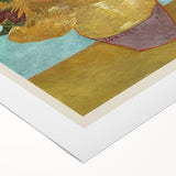 Art deco poster featuring a vibrant floral design on rolled canvas, suitable for dining room or bathroom wall art.