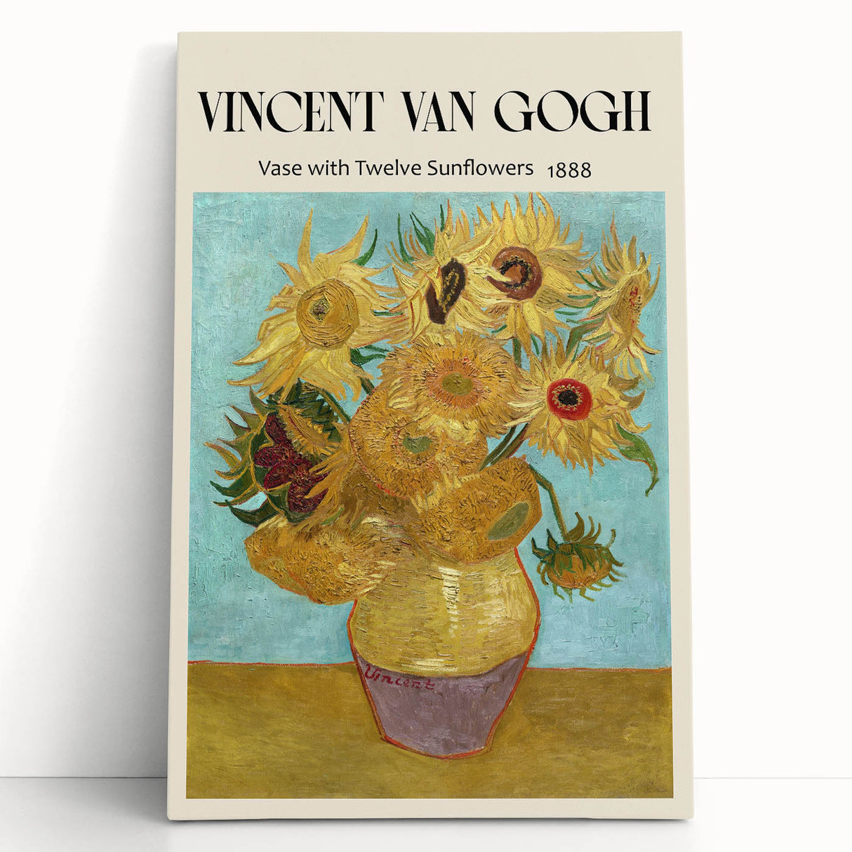 Black and white stretched canvas featuring a close-up of Vincent Van Gogh's brushwork, ideal for kitchen wall art.
