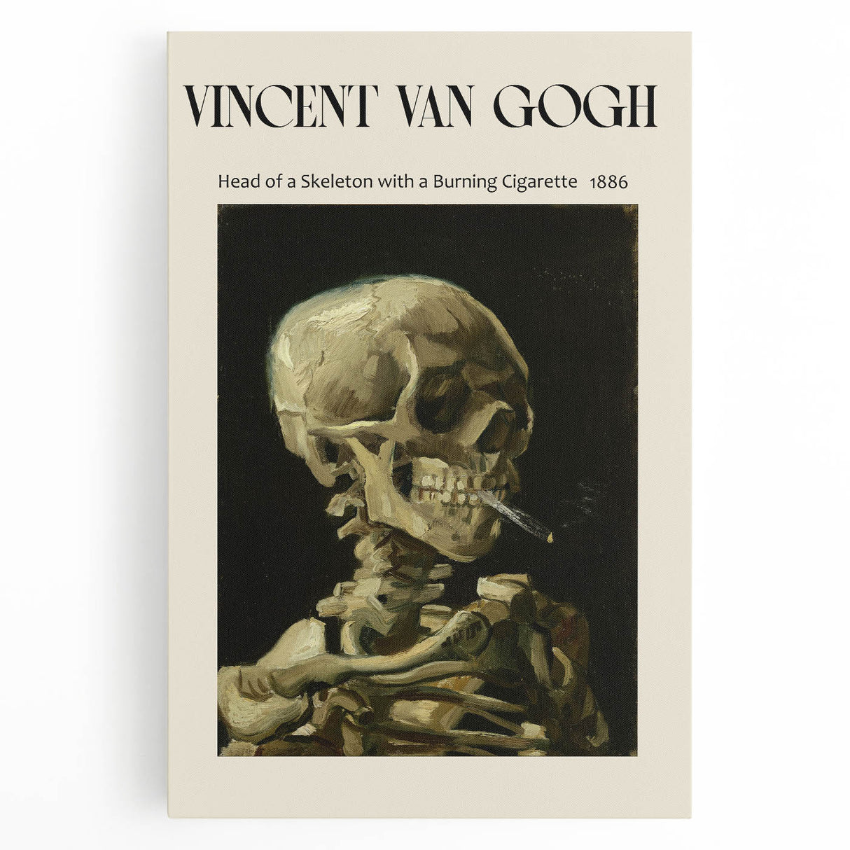 Black and white stretched canvas of Vincent Van Gogh's design, ideal for kitchen wall art.
