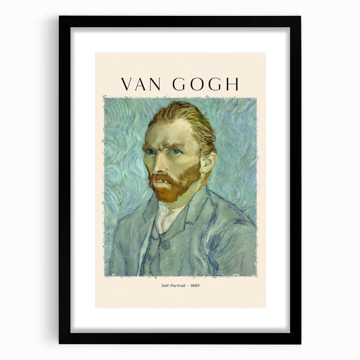Colorful abstract art print featuring a Van Gogh-inspired design in vibrant hues on a large framed canvas.