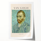 Vincent van Gogh-inspired floral artwork on rolled print, featuring vibrant blue and yellow tones.