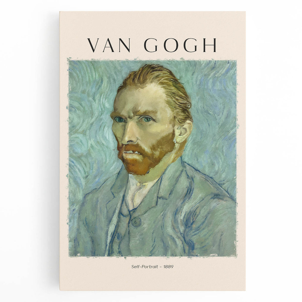Black and white print of Vincent van Gogh's artwork on stretched canvas, ideal for kitchen art.